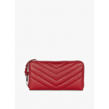 Ikks - Crocodile-effect embossed leather wallet - One Size - Red