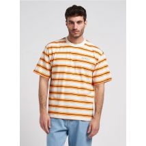 Edwin - Camiseta recta de algodón con cuello redondo - Talla M - Naranja