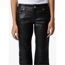 Zadig&voltaire - Wijde - leren broek - 36 Maat - Zwart