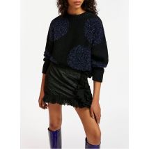 Essentiel Antwerp - Jacquardtrui met ronde hals wolblend - S Maat - Zwart