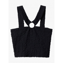 Mango - Top corto texturizado - Talla XS - Negro