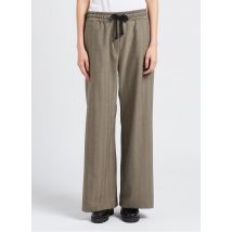 Please - Palazzobroek met halfhoge taille en visgraatmotief - XS Maat - Beige