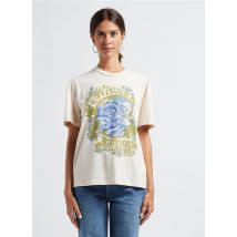 Billabong - Camiseta de mezcla de algodón estampada con cuello redondo - Talla S - Blanco