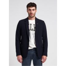 Ikks - Chaqueta de espigas con cuello sastre - Talla 54 - Azul