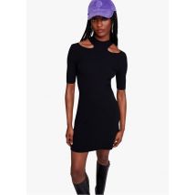 Maje - Robe midi col rond à découpes - Taille 42 - Noir