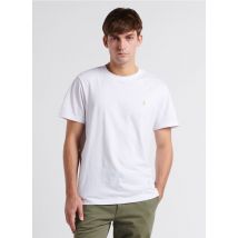 Farah - Tee-shirt col rond en coton bio - Taille L - Blanc