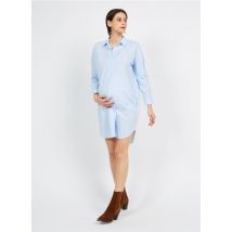 Jolibump - Vestido camisero de algodón - Talla L - Azul