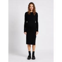 Seraphine - Robe grossesse et allaitement en maille côtelée midi - Taille 8 - Noir