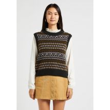 Emile Et Ida - Jacquardtrui met ronde hals materiaalblend - L Maat - Zwart