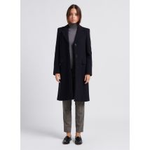 Gerard Darel - Langer mantel aus schurwoll-mix mit reverskragen - Größe 40 - Blau