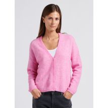 Des Petits Hauts - Gilet Col V en maille mélangée - Taille 0 - Rose
