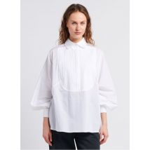 The Label Edition - Rechte - katoenen blouse met klassieke kraag - M Maat - Wit