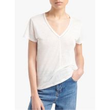 Vanessa Bruno - Linnen t-shirt met v-hals - M Maat - Wit