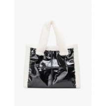 Au Printemps Paris - Cabas en vinyle et sherpa - Taille Unique - Noir