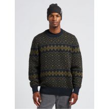 Marc O'polo - Regular-fit trui met ronde hals en zeefdruk scheerwol/katoenblend - L Maat - Blauw