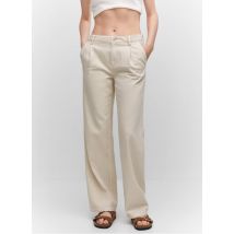 Mango - Rechte - katoenen jeans met hoge taille - 36 Maat - Beige