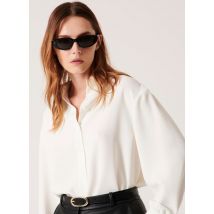 Zapa - Soepelvallende - wijde blouse met klassieke kraag - 2 Maat - Wit