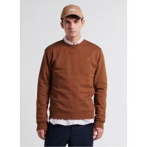 Farah - Slim-fit sweater van biologisch katoen met ronde hals - L Maat - Bruin