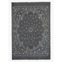 Kujten - Foulard met print van voile uit kasjmier - Een Maat - Zwart