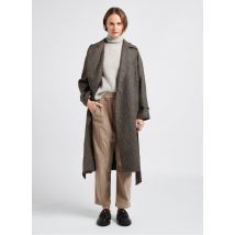 Masscob - Wollen jas met reverskraag en print - 38 Maat - Bruin