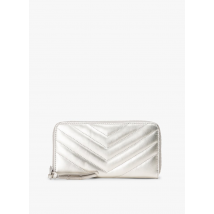 Ikks - Portefeuille en cuir métallisé - Taille Unique - Argent