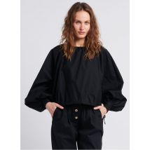 The Label Edition - Top van biokatoen met boothals - S Maat - Zwart