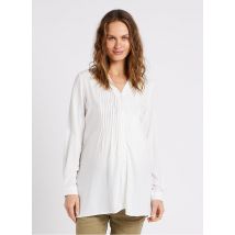 Seraphine - Zwangerschapstop met v-hals - 8 Maat - Wit