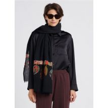 Storiatipic - Echarpe à motifs brodés en laine - Taille Unique - Noir
