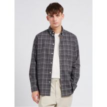 Au Printemps Paris - Chemise col classique à rayures en coton - Taille 43/44 - Gris