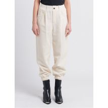 The Label Edition - Joggingbroek van katoenmix met hoge taille - S Maat - Wit