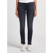 7 For All Mankind - Skinny jeans met lage taille en verwassen look - 28 Maat - Grijs