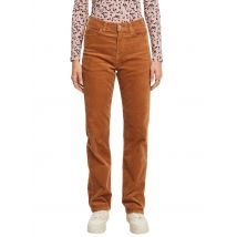 Esprit - Pantalon droit en velours de coton côtelé - 28 Maat - Bruin