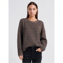 See U Soon - Jacquardtrui met ronde hals materiaalblend - M/L Maat - Bruin