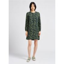 Nice Things - Korte jurk met ronde hals en print - 40 Maat - Groen