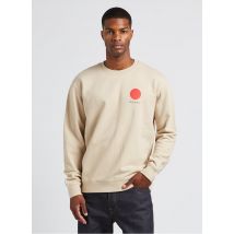 Edwin - Sudadera serigrafiada de algodón con cuello redondo - Talla M - Beige