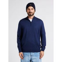 Hackett - Pull col montant zippé en laine mélangée - Taille M - Bleu