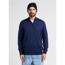 Hackett - Jersey de mezcla de lana con cuello alto y cremallera - Talla XL - Azul