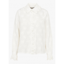 Cotelac - Chemise col classique à dentelle froncée en coton - Taille 3 - Blanc