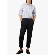 Gerard Darel - Camisa de algodón a rayas con cuello clásico - Talla 38 - Azul