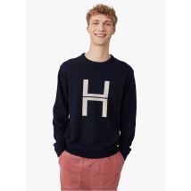 Harris Wilson - Pull droit col rond en laine à imprimé - Taille M - Bleu
