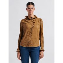 See U Soon - Recht overhemd met ruchekraag - 3 Maat - Bruin