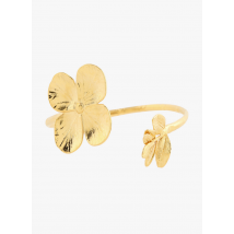 Victoire Studio - Armband van verguld messing met hortensiabloemen - Een Maat - Goudkleurige