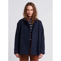 Sessun - Jas met klassieke kraag katoenblend - L Maat - Bruin