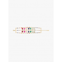 Hipanema - Smalle - meerdelige messing armband met siersteentjes - Een Maat - Multikleurig