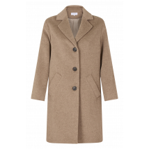 Gerard Darel - Manteau droit col tailleur en laine mélangée - Taille 38 - Beige