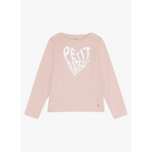 Petit Bateau - Katoenen t-shirt met ronde hals en print - 12A Maat - Roze