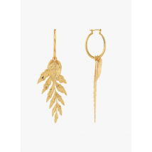 Victoire Studio - Aros con colgantes de hojas de latón dorado - Talla única - Dorado