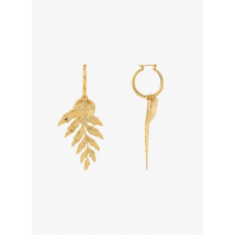 Victoire Studio - Créoles à pendentifs feuilles en laiton doré - Taille Unique - Doré