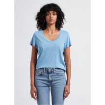 American Vintage - T-shirt van katoenmix met ronde hals - XS Maat - Blauw