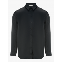 Saison 1865 - Satijnachtige blouse met klassieke kraag - XL Maat - Zwart